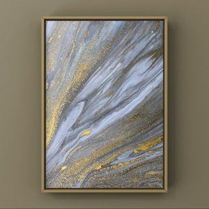 Silver grey gold modern abstract art print